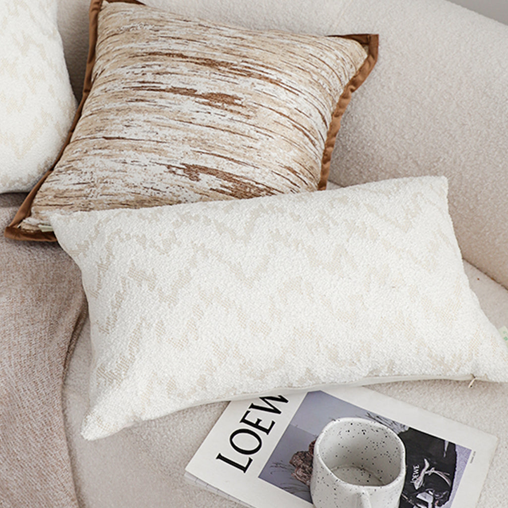 SOGA 30x50cm Long rectangular Chevron Embroidered Lumbar Cushion Cover