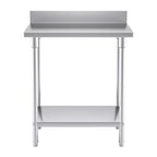 SOGA Commercial Catering Kitchen Stainless Steel Prep Work Bench Table with Back-splash 80*70*85cm