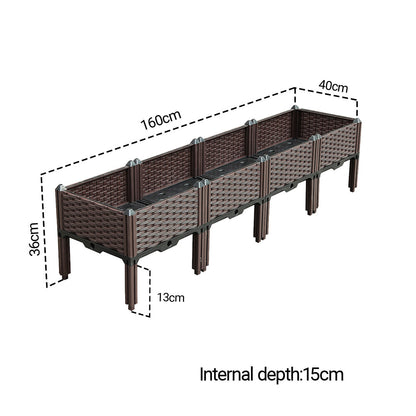 SOGA 2X 160cm Raised Planter Box Vegetable Herb Flower Outdoor Plastic Plants Garden Bed with Legs