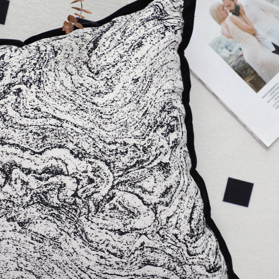 SOGA 45cm Abstract Square Pillowcase with Black Edging