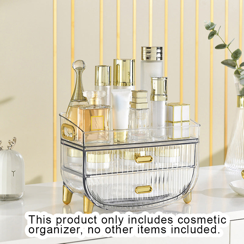 SOGA 2X 3 Tier Transparent Multifunctional Countertop Cosmetic Storage Makeup Skincare Holder Jewelry Cabinet Bathroom Desk Drawer Vanity Organiser