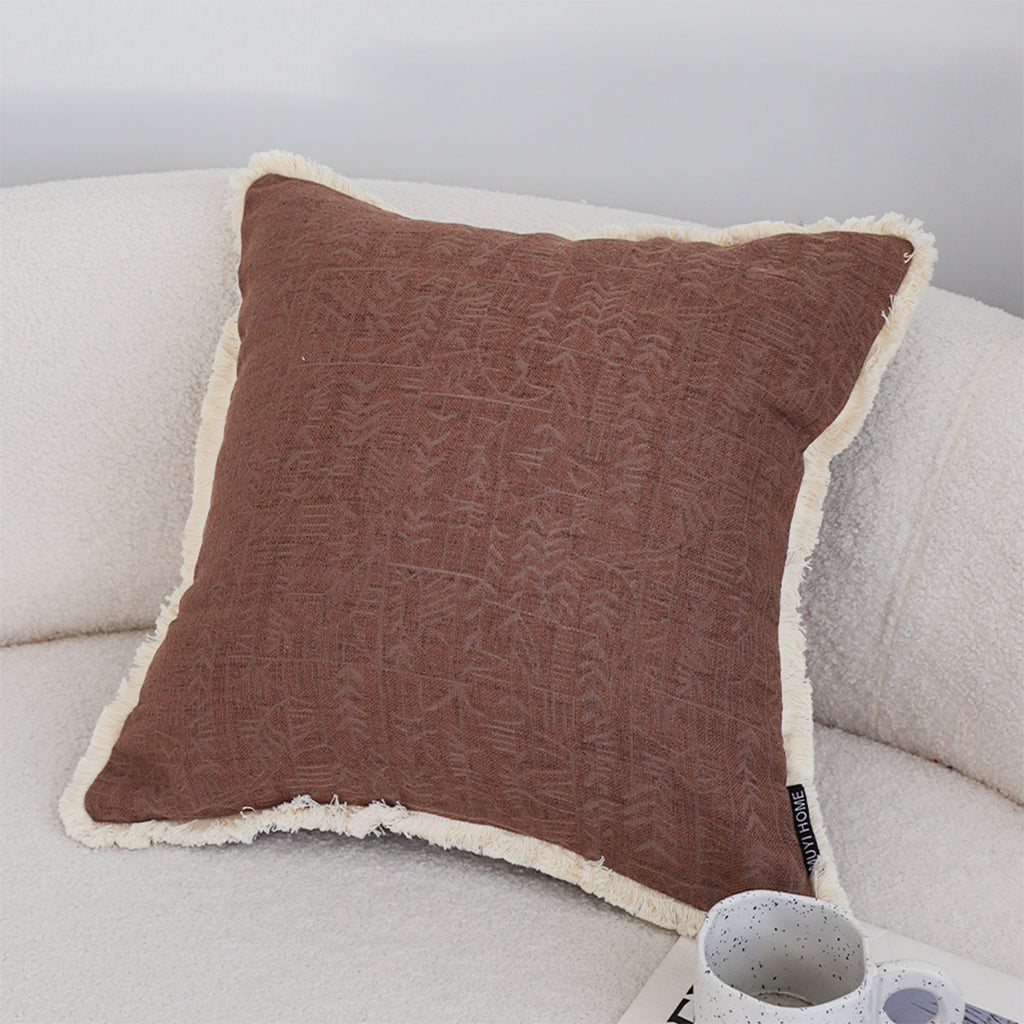 SOGA 45cm Victorian Rose Embroidered Chocolate Pillowcase