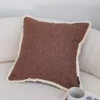 SOGA 45cm Victorian Rose Embroidered Chocolate Pillowcase