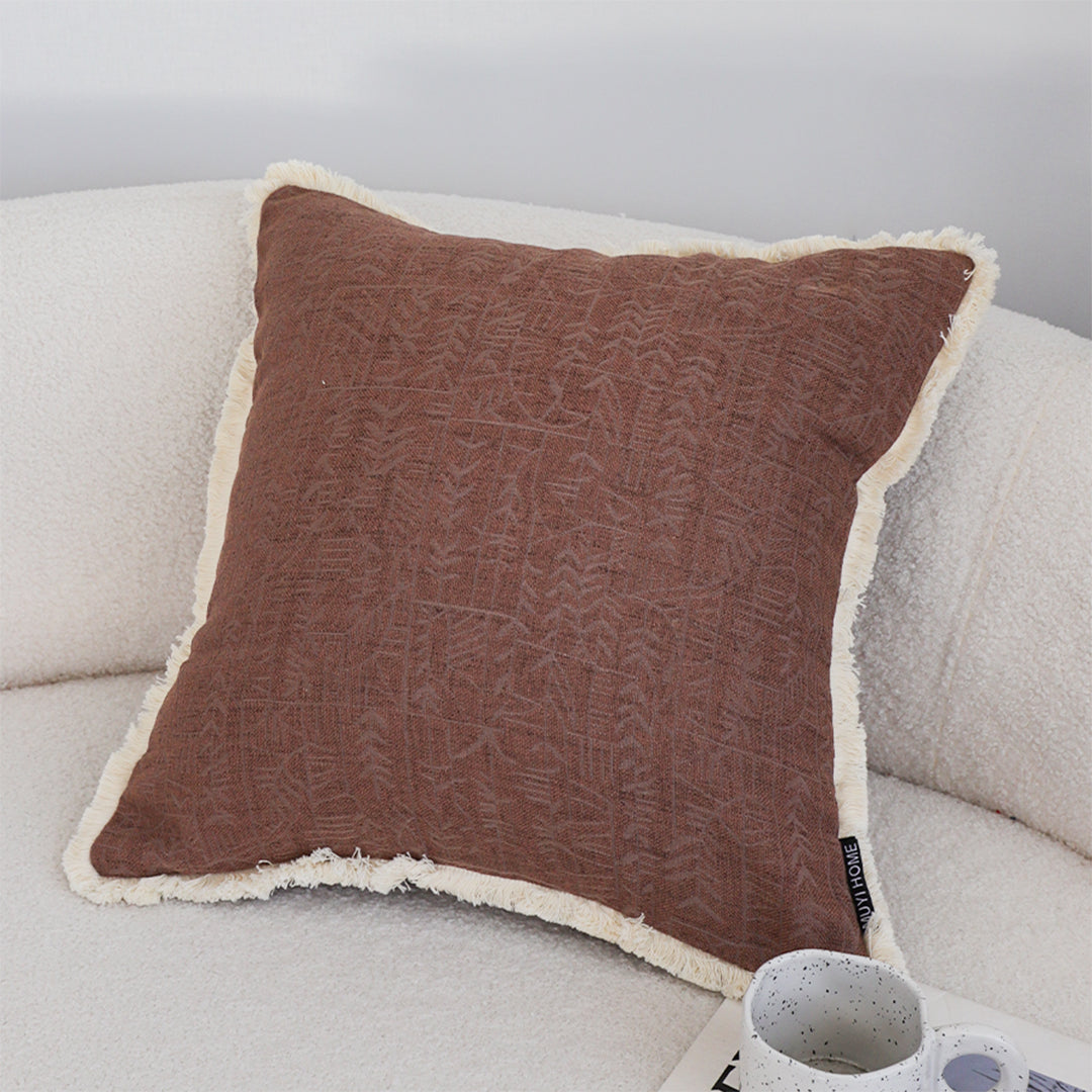 SOGA 45cm Victorian Rose Embroidered Chocolate Pillowcase