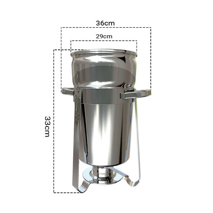 SOGA 2X 11L Round Stainless Steel Soup Warmer Marmite Chafer Full Size Catering Chafing Dish