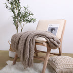SOGA Set of 2 Acrylic Knitted Throw Blankets – Diamond Pattern, Cozy Woven Covers with Tassels for Couch, Bed, Sofa & Home Decor, Coffee