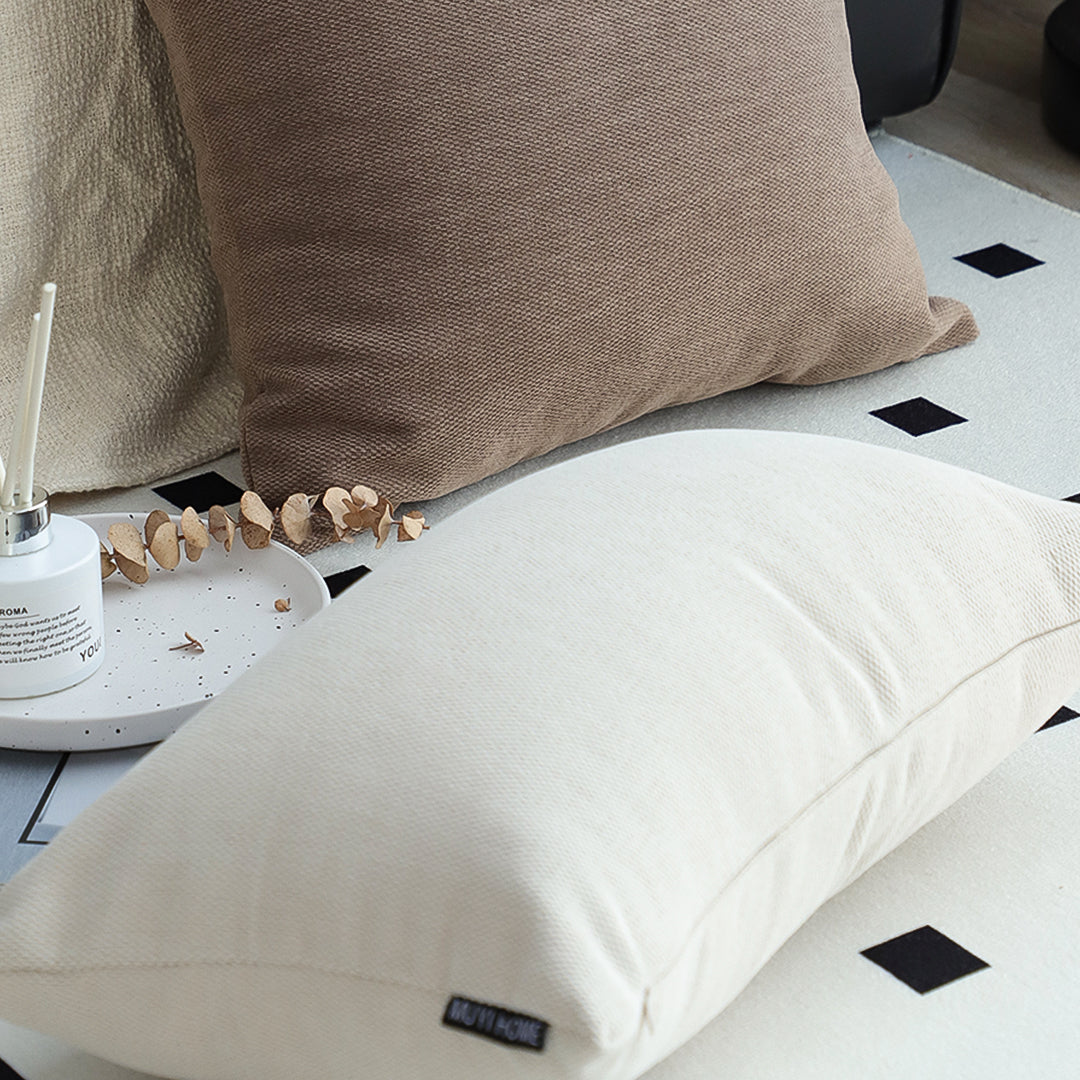 SOGA 2X 30x50cm Luxe White Rectangular Lumbar Pillowcase