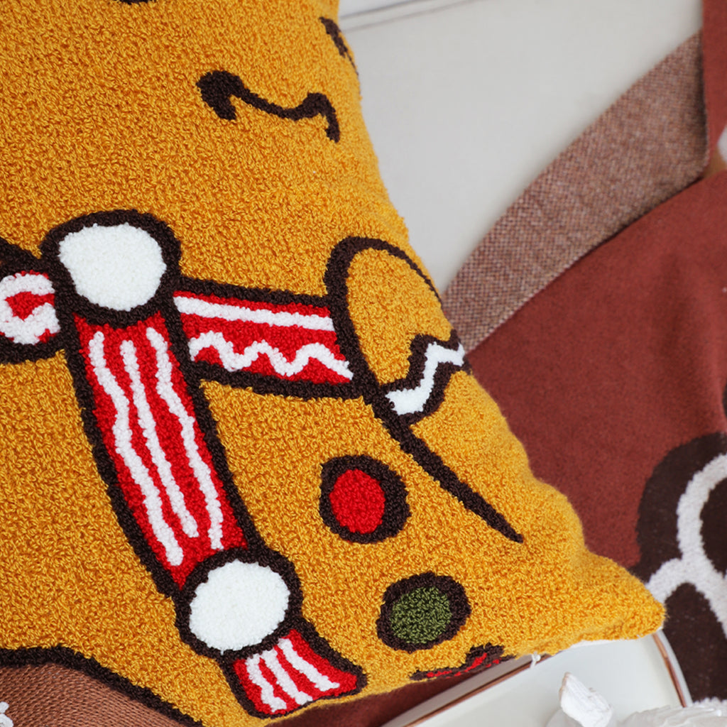 SOGA 45cm Whimsical Gingerbread Man Christmas Pillowcase