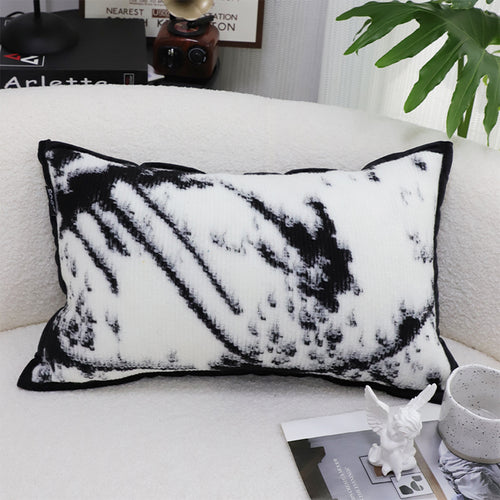 SOGA 2X 30x50cm Black & White Leopard Throw Pillowcase