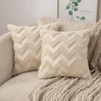 SOGA 2-Pack 45cm Chevron Earth Pillowcases – Textured Decorative Cushion Covers for Sofa, Bed & Home Décor