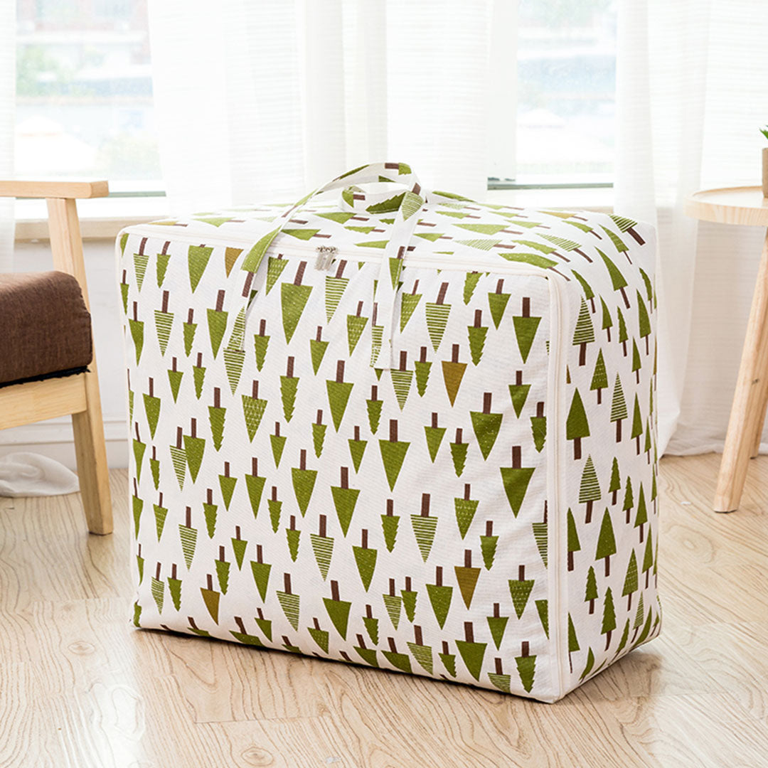 SOGA 2X Green Pine Tree Super Large Storage Luggage Bag Double Zipper Foldable Travel Organiser Essentials