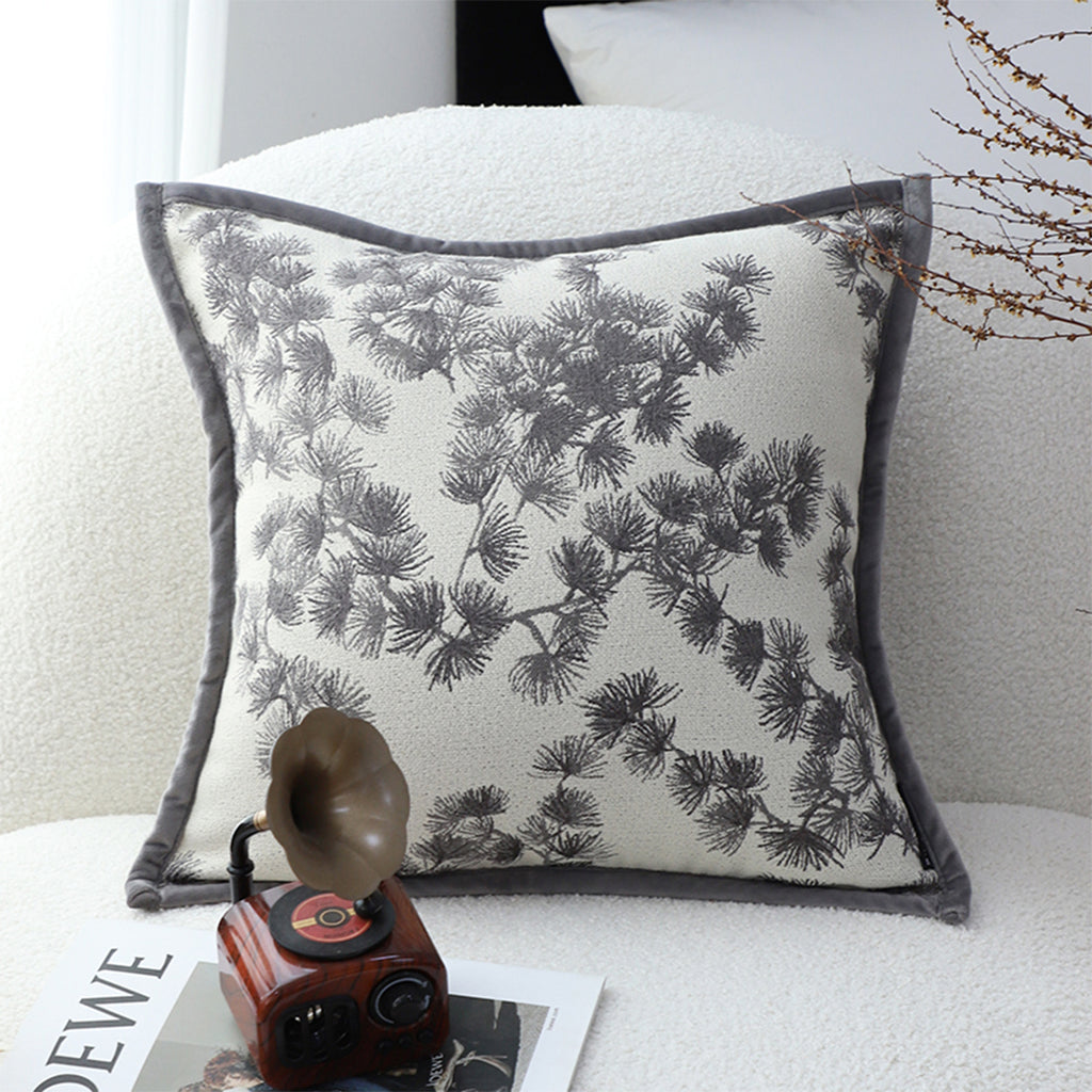 SOGA 2X 45cm Dark Gray Floral Pillowcase