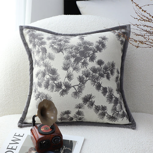SOGA 2X 45cm Dark Gray Floral Pillowcase
