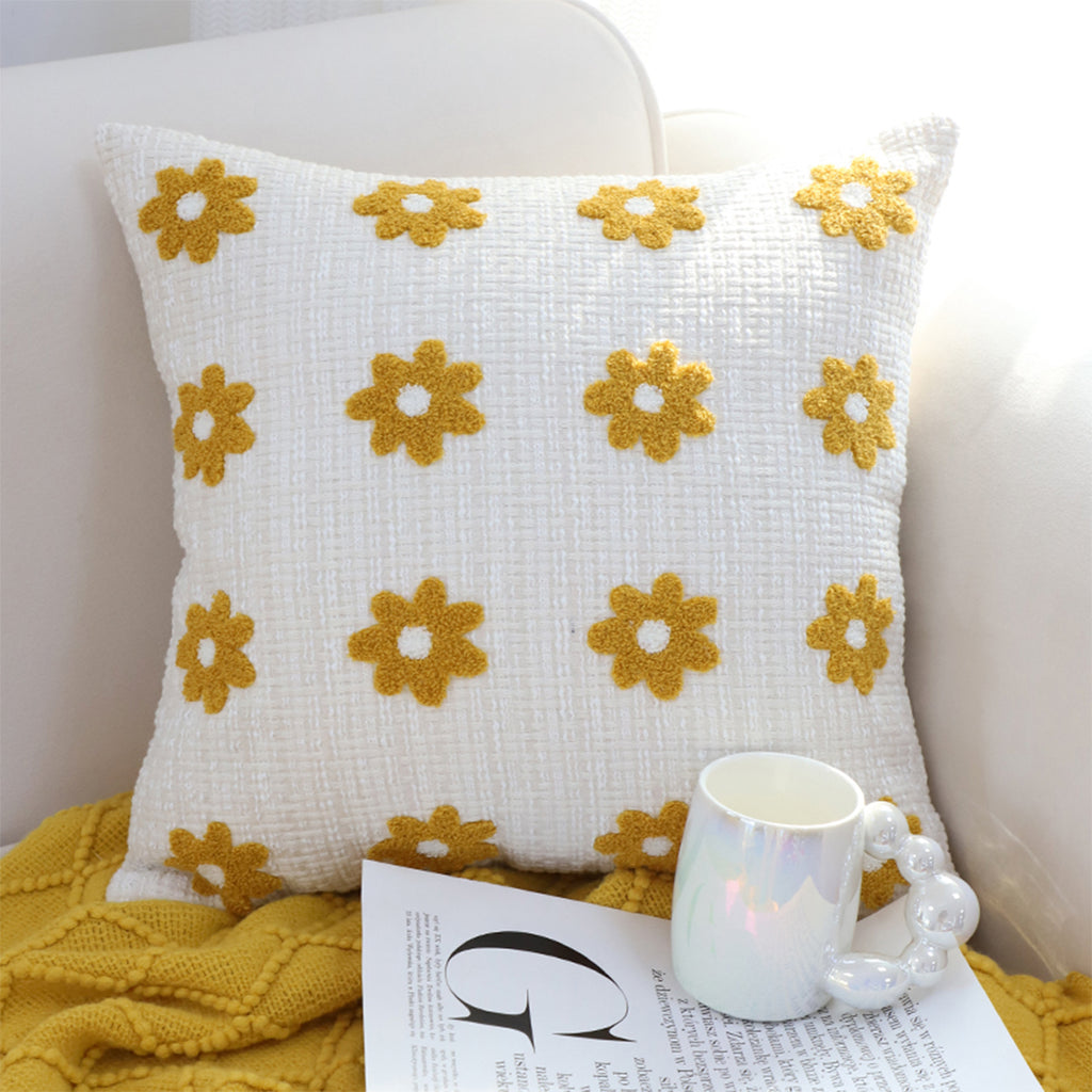 SOGA 45cm Retro Daisy Chain Pillow Cover