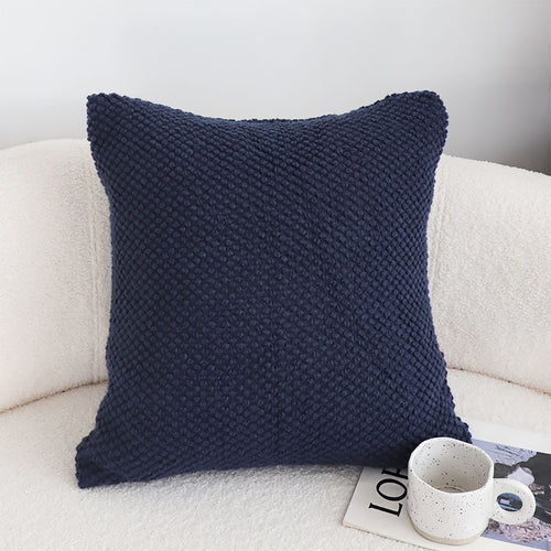 SOGA 2X 17.72in Textured Midnight Pillowcases Modern Woven Cushion Covers for Home