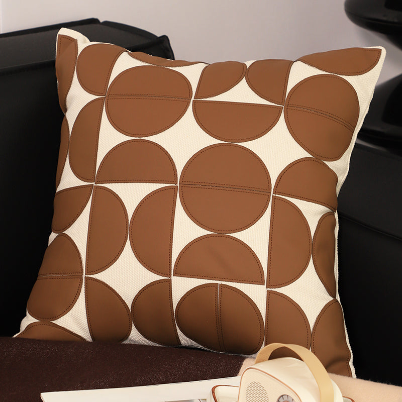 SOGA 45cm Retro Geometric Circle Pillowcase