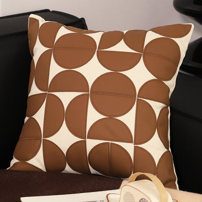 SOGA 45cm Retro Geometric Circle Pillowcase