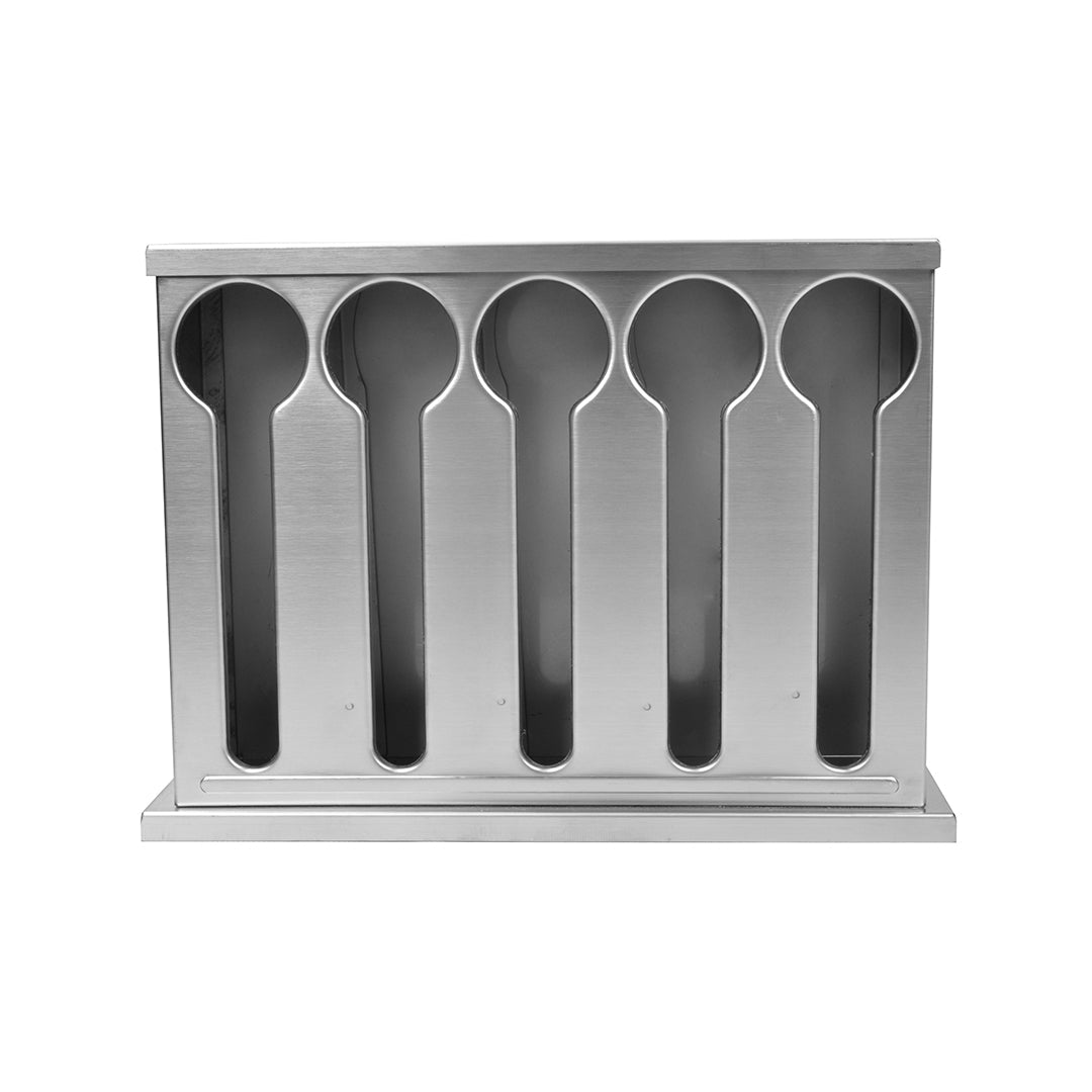 SOGA Stainless Steel Buffet Restaurant Spoon Utensil Holder Storage Rack 5 Holes