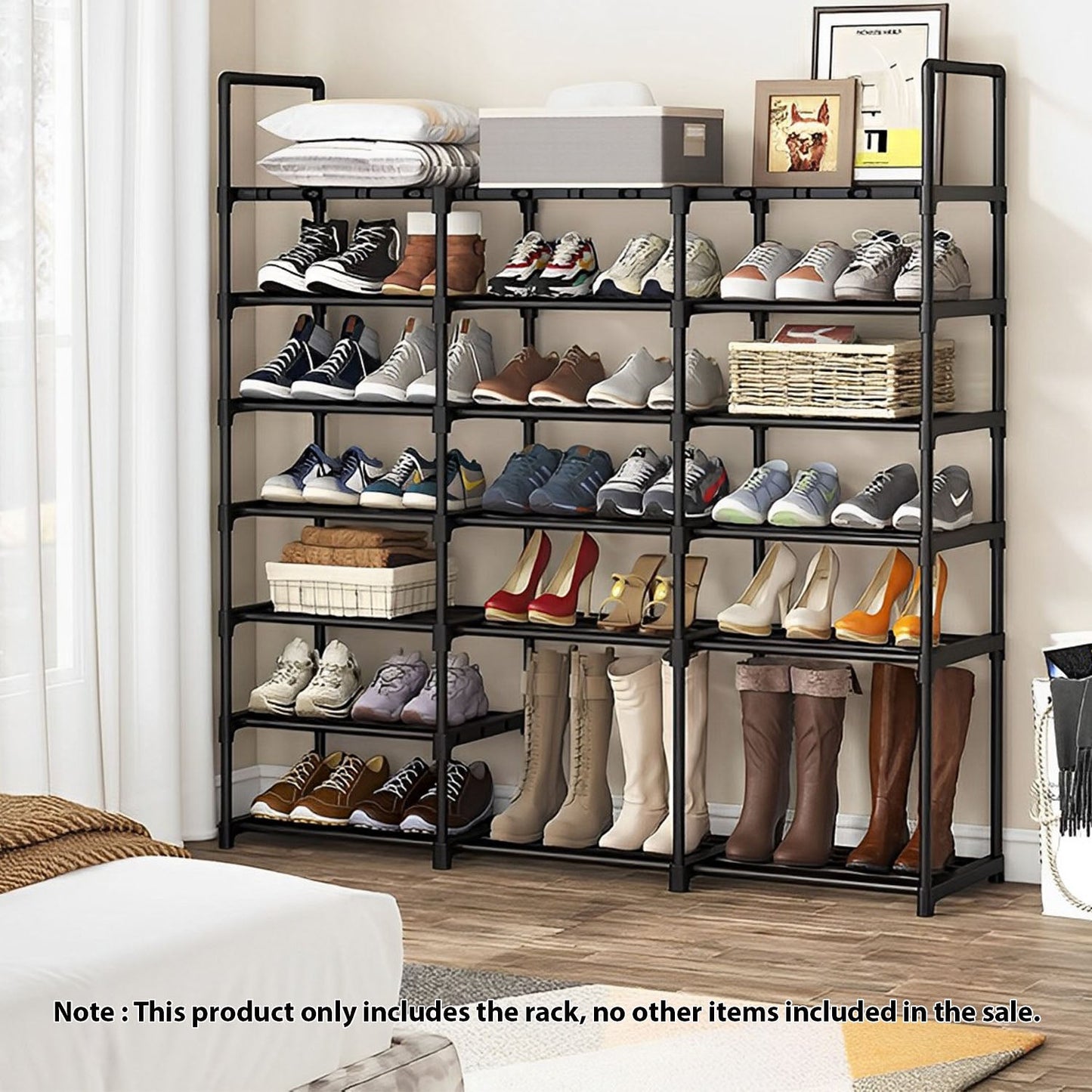 SOGA 19-Shelf Tier Shoe Storage Shelf Space-Saving Caddy Rack Organiser with Handle