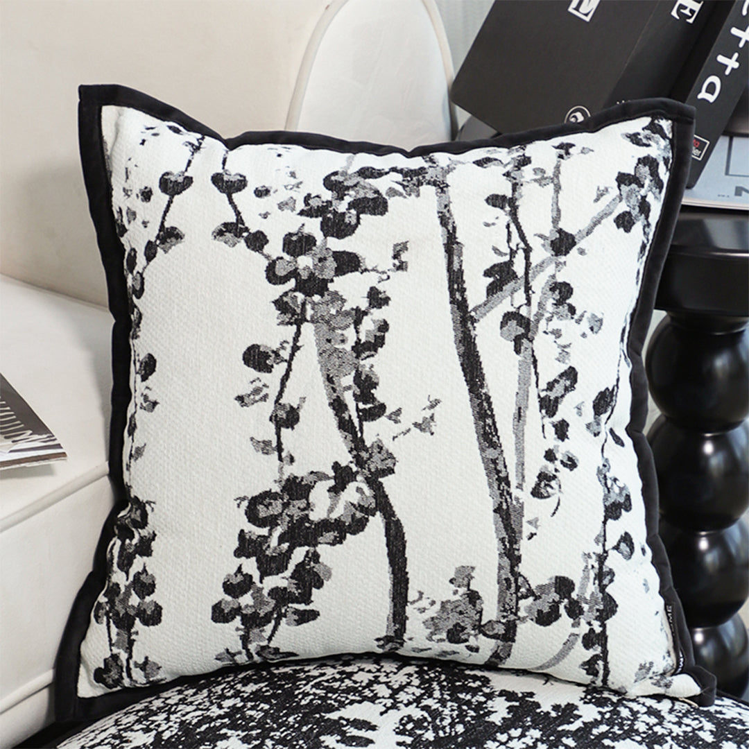 SOGA 2X 45cm Black & White Botanical Modern Pillowcase