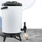 SOGA 2X 4.8 Gal Stainless Steel Insulated Milk Tea Barrel Hot and Cold Beverage Dispenser Container with Faucet White