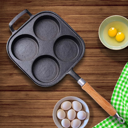 SOGA 4 Mold Cast Iron Breakfast Fried Egg Pancake Omelette Fry Pan