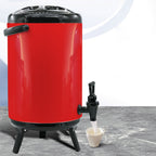 SOGA 4.8 Gal Stainless Steel Insulated Milk Tea Barrel Hot and Cold Beverage Dispenser Container with Faucet Red