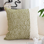 SOGA 45cm Elegant Textured Pillowcase – Modern Green & Cream Accent