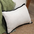 SOGA 30x50cm Olive Green Minimalist Lumbar Pillowcase with Black Trim