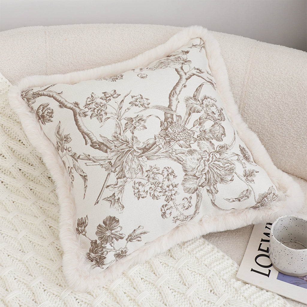 SOGA 45cm Sage Green Botanical Embroidered Pillowcase