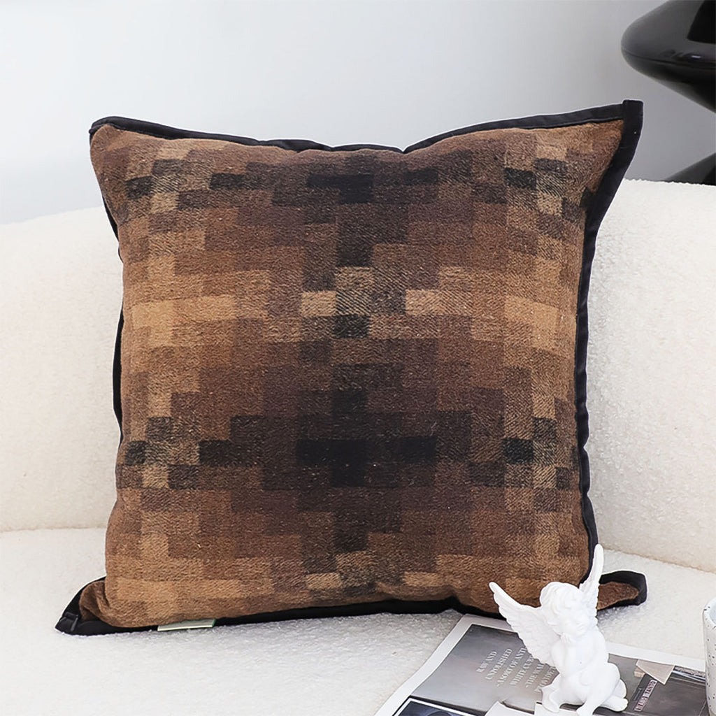 SOGA 45cm Pixelated Comfort Caramel Square Pillowcase