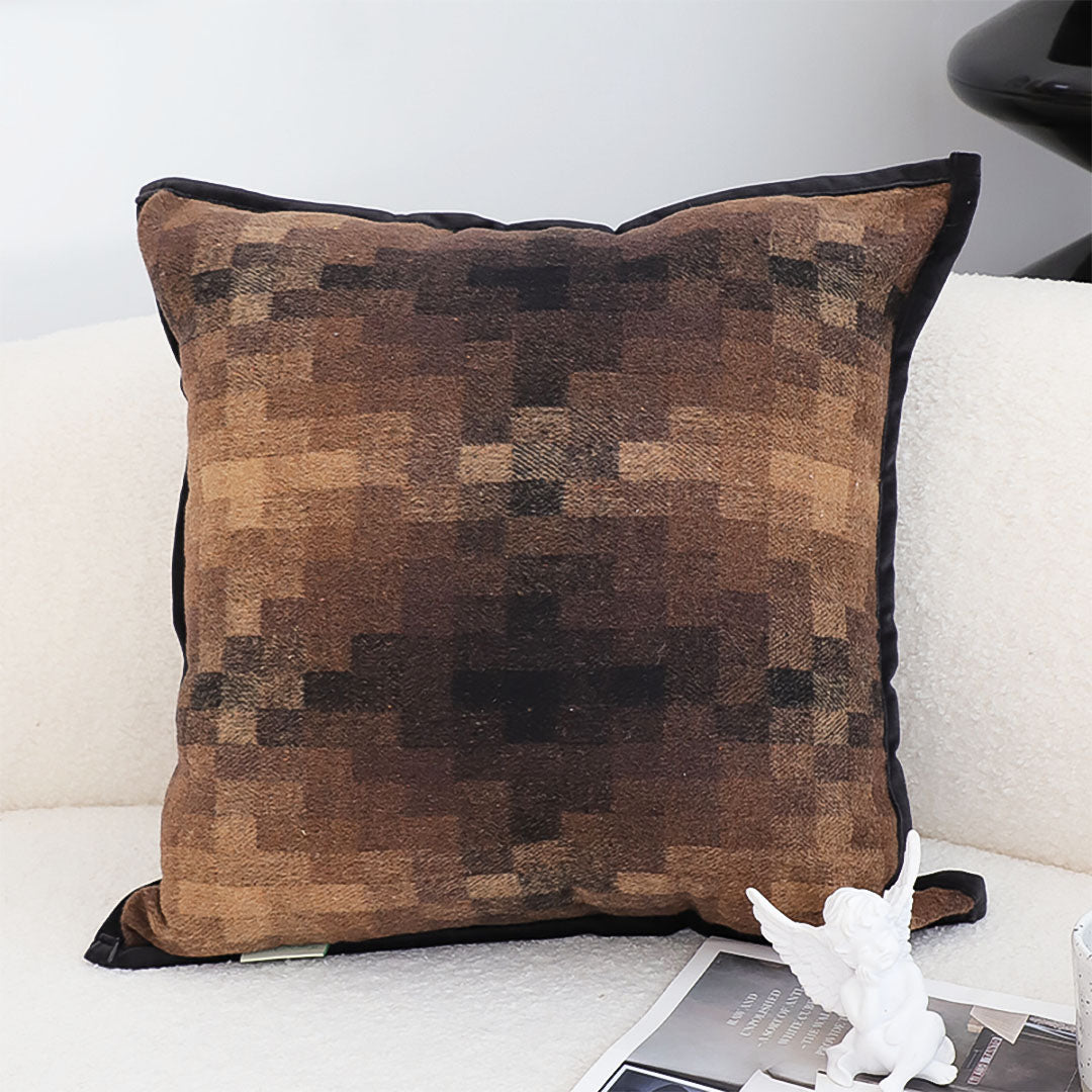 SOGA 45cm Pixelated Comfort Caramel Square Pillowcase
