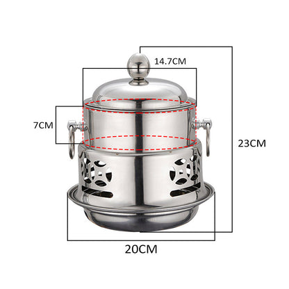 SOGA 4X Stainless Steel Mini Asian Buffet Hot Pot Single Person Shabu Alcohol Stove Burner with Lid