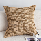 SOGA 45cm Cozy Brown Geometric Knit Polyester Pillow Cover