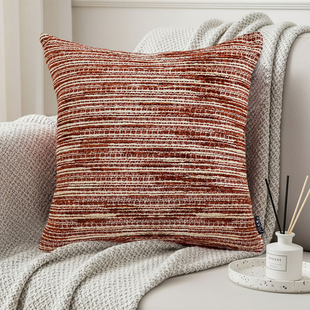 SOGA 45cm Rust-Toned Woven Pillowcase