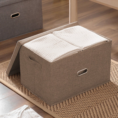 SOGA Coffee Small Foldable Canvas Storage Box Cube Clothes Basket Organiser Home Decorative Box