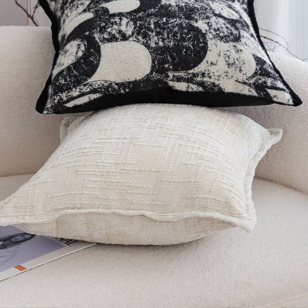 SOGA 45cm Cozy Cream Textured Throw Pillowcase