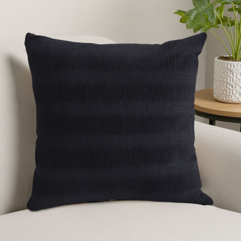SOGA 45cm Luxurious Black Velvet Polyester Throw Pillow Cover