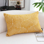 SOGA 30x50cm Mustard Yellow Geometric Lumbar Pillowcase for Home Decor