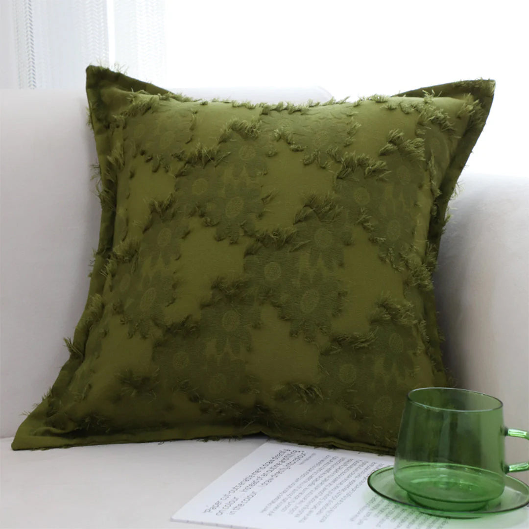 SOGA 45cm Textured Olive Green Accent Pillow Cover