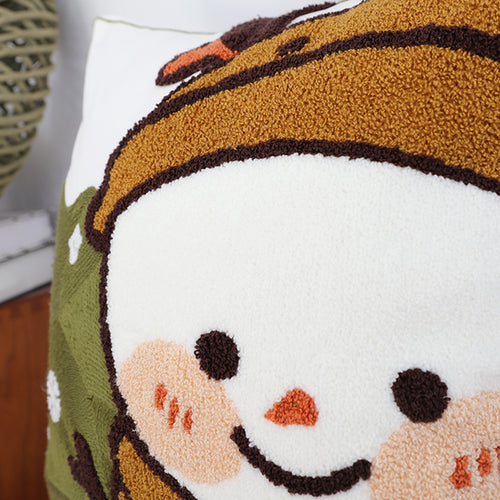 SOGA 2X 45cm Festive Snowman Christmas Decorative Pillowcase