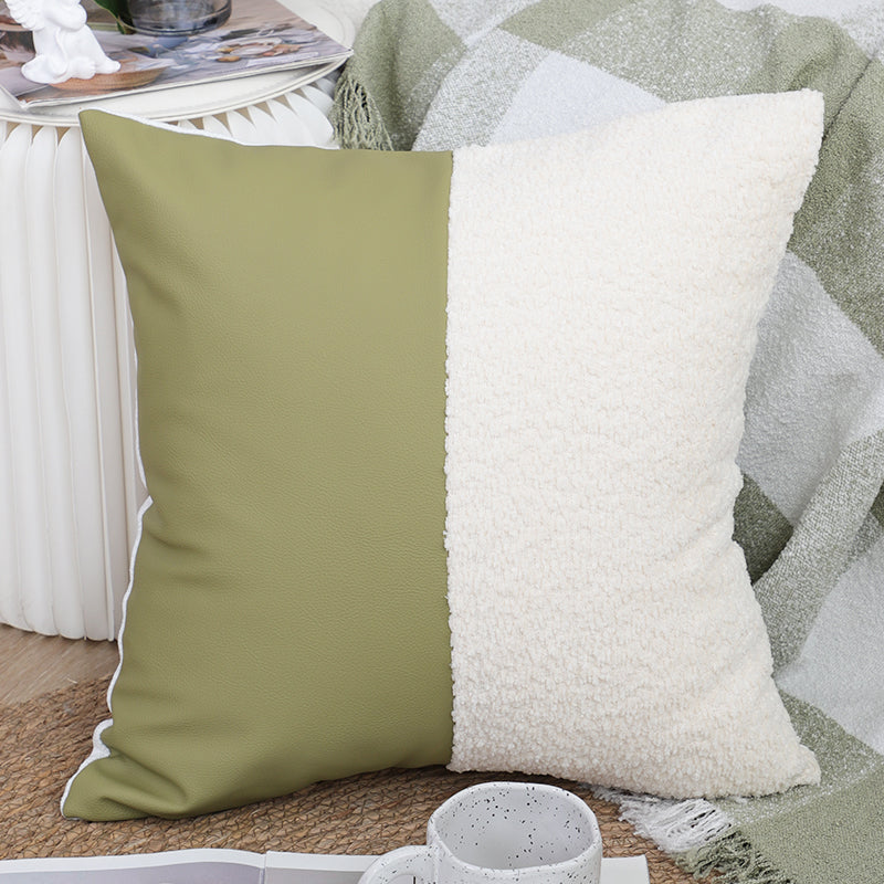 SOGA 45cm Modern Two-Tone Green & Cream Pillowcase