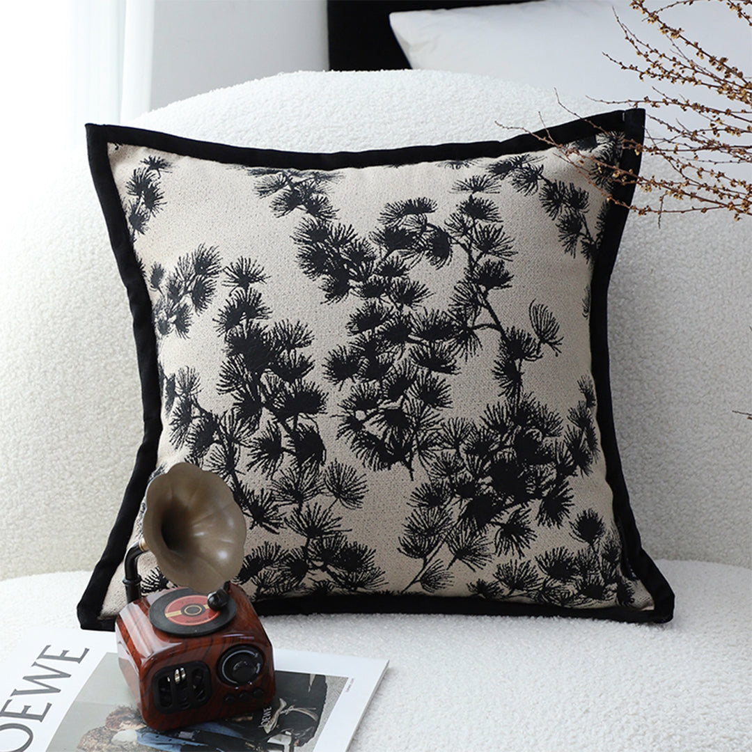 SOGA 45cm Black Floral Pillowcase
