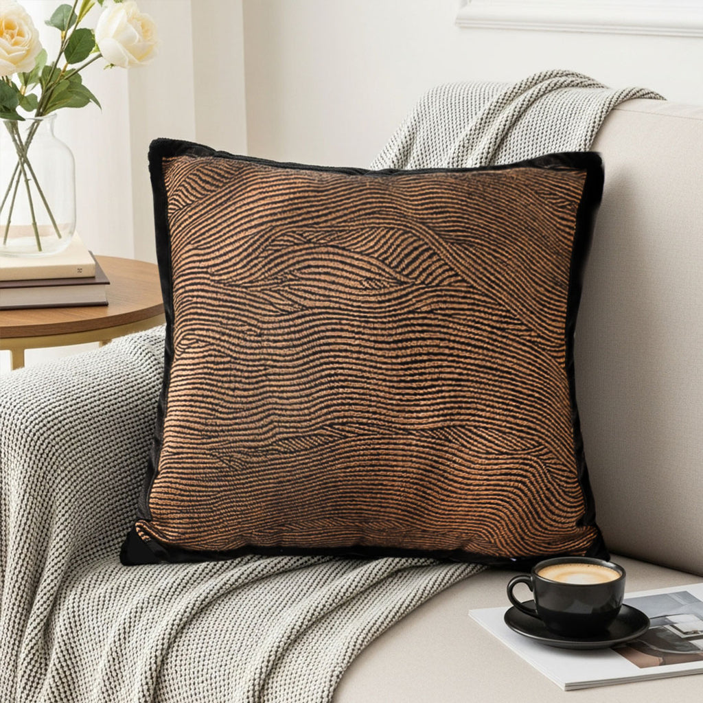 SOGA 45cm Square Textured Wave Pillowcase – Modern Style & Cozy Accent Cover