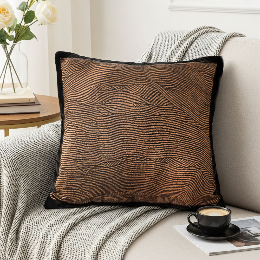 SOGA 45cm Square Textured Wave Pillowcase – Modern Style & Cozy Accent Cover