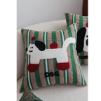 SOGA 45cm Christmas Dog Pillow Cover - Holiday Striped Pillowcase