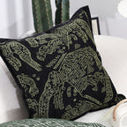 SOGA 45cm Nature-Inspired Midnight Green Embroidered Pillowcase