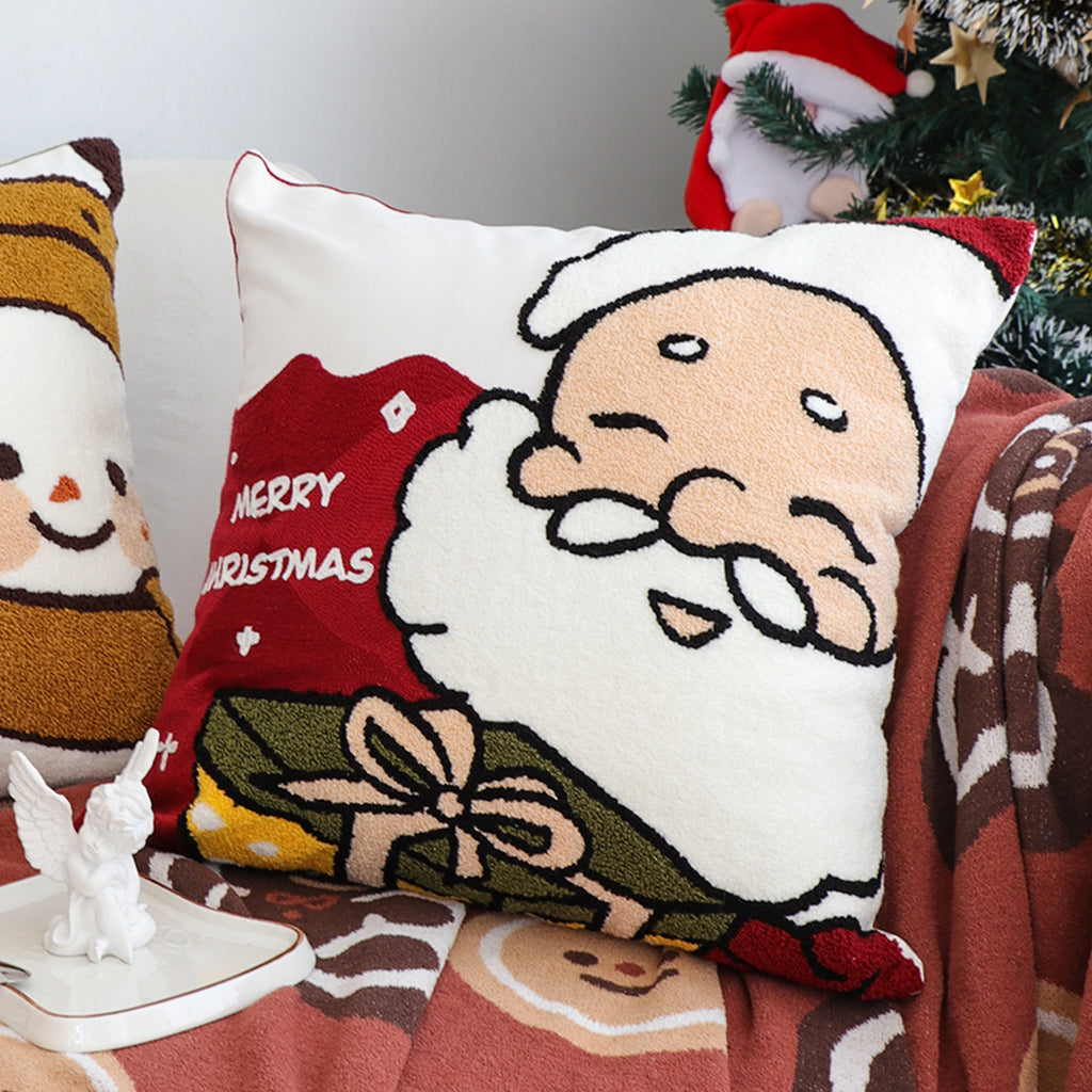 SOGA 45cm Embroidered Santa Claus Christmas Pillow - Bring Home the Cheer