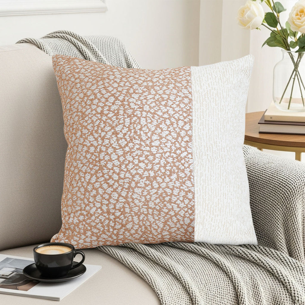 SOGA 45cm Chic Ivory & Gold Textured Pillowcase