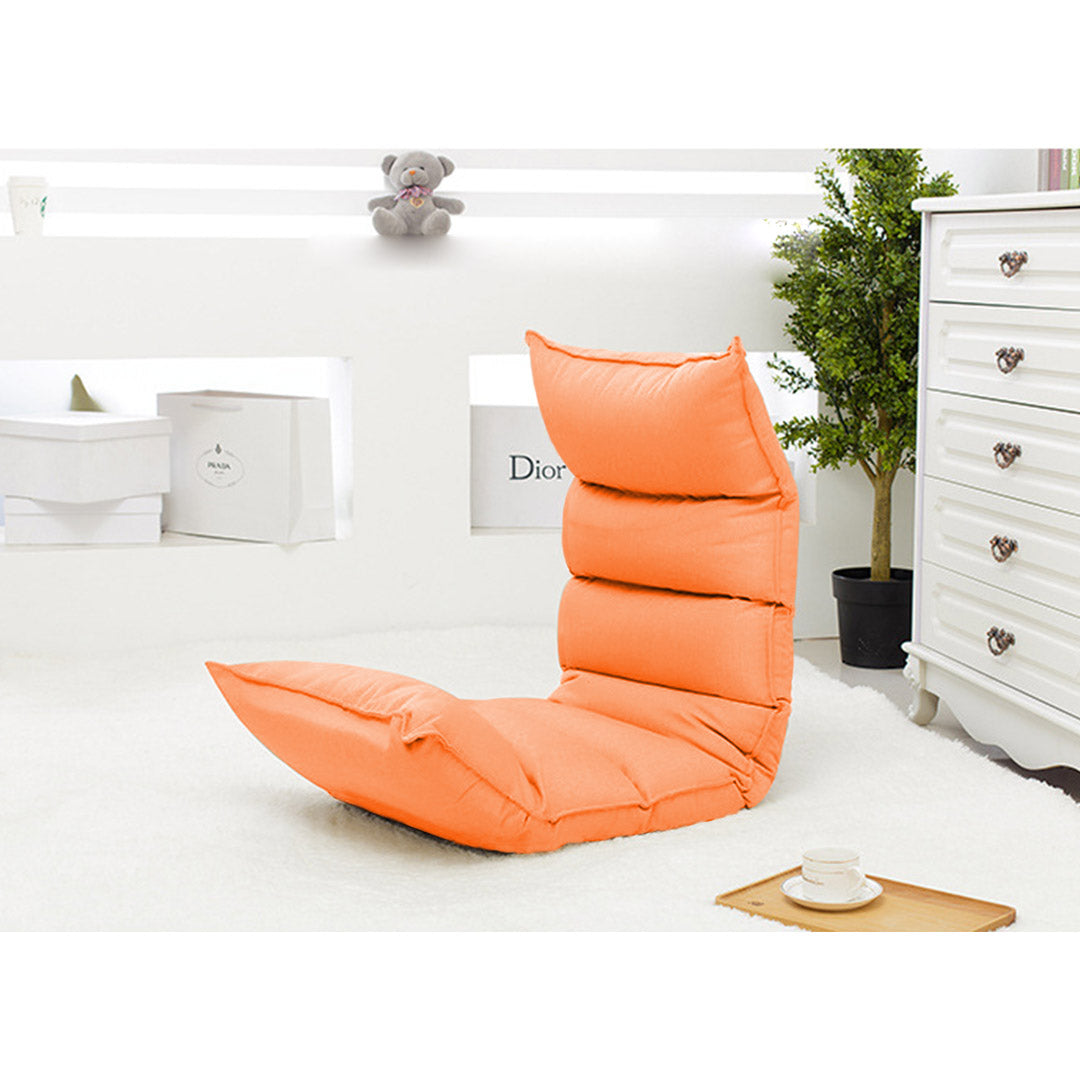 SOGA Foldable Tatami Floor Sofa Bed Meditation Lounge Chair Recliner Lazy Couch Orange